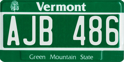 VT license plate AJB486