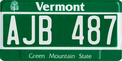 VT license plate AJB487