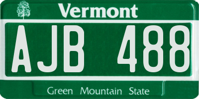 VT license plate AJB488