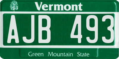 VT license plate AJB493