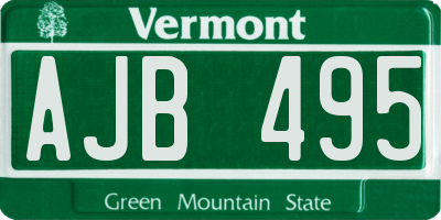 VT license plate AJB495
