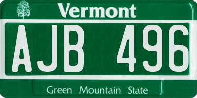 VT license plate AJB496