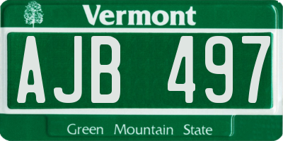 VT license plate AJB497