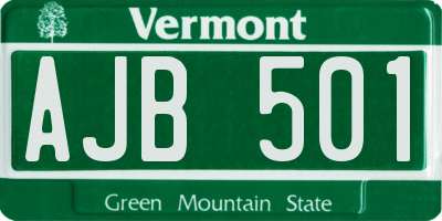 VT license plate AJB501