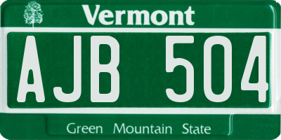 VT license plate AJB504