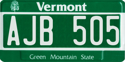 VT license plate AJB505
