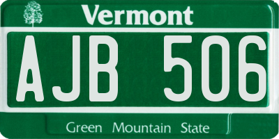 VT license plate AJB506