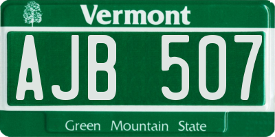 VT license plate AJB507