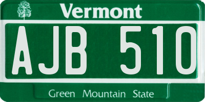 VT license plate AJB510