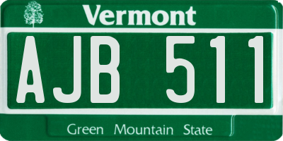 VT license plate AJB511