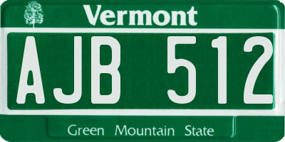 VT license plate AJB512