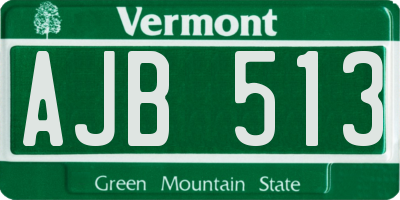 VT license plate AJB513