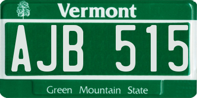 VT license plate AJB515