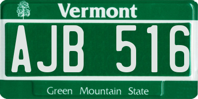 VT license plate AJB516