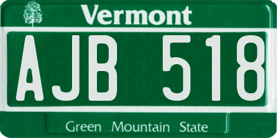 VT license plate AJB518