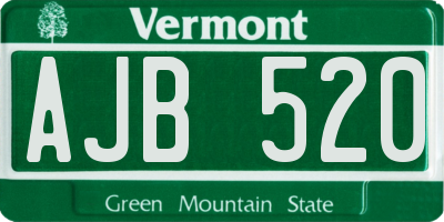 VT license plate AJB520