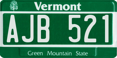 VT license plate AJB521