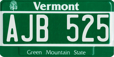 VT license plate AJB525
