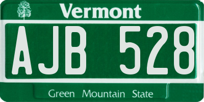 VT license plate AJB528