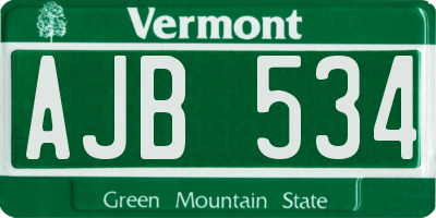 VT license plate AJB534