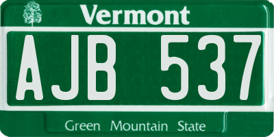 VT license plate AJB537