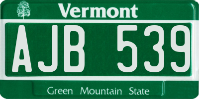 VT license plate AJB539