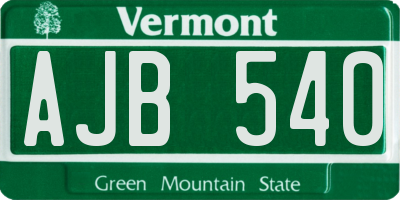 VT license plate AJB540