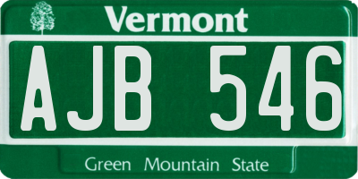 VT license plate AJB546