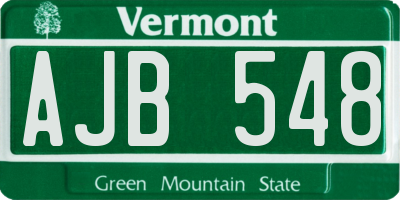 VT license plate AJB548