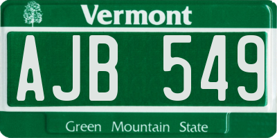 VT license plate AJB549