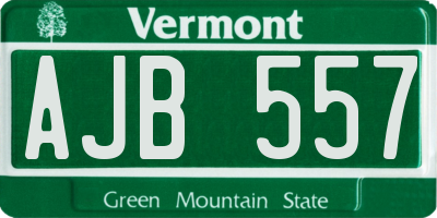 VT license plate AJB557
