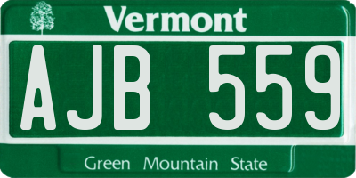 VT license plate AJB559