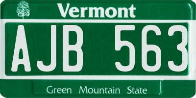 VT license plate AJB563