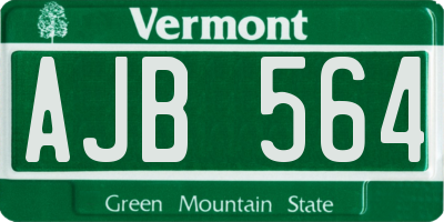 VT license plate AJB564