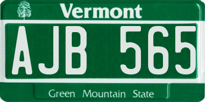 VT license plate AJB565