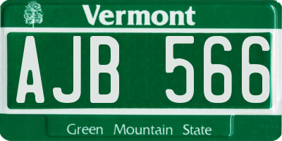 VT license plate AJB566