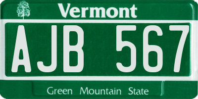 VT license plate AJB567