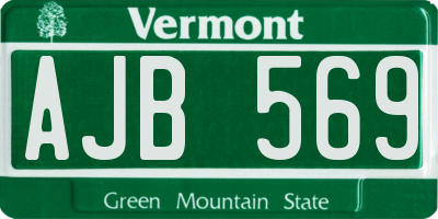 VT license plate AJB569