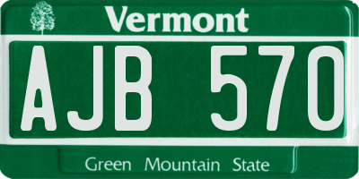 VT license plate AJB570