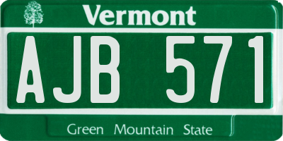 VT license plate AJB571