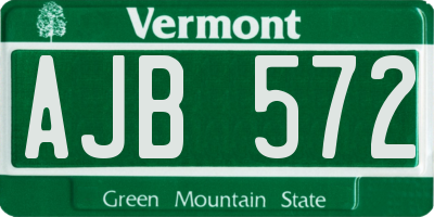 VT license plate AJB572