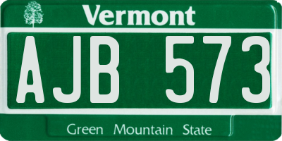 VT license plate AJB573