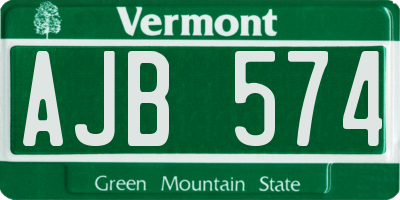 VT license plate AJB574
