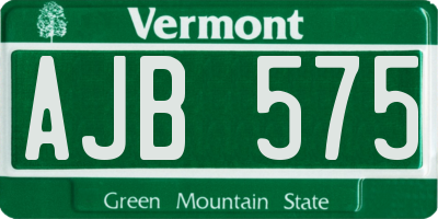 VT license plate AJB575