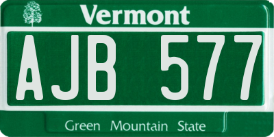 VT license plate AJB577