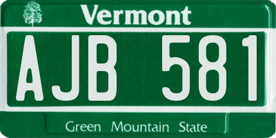 VT license plate AJB581