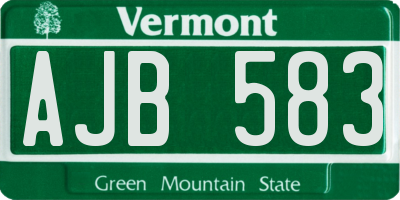 VT license plate AJB583