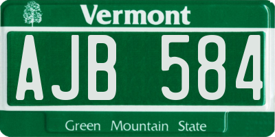 VT license plate AJB584