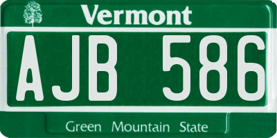 VT license plate AJB586