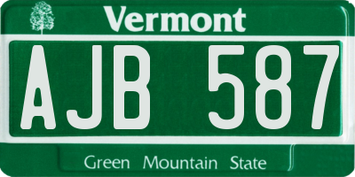 VT license plate AJB587